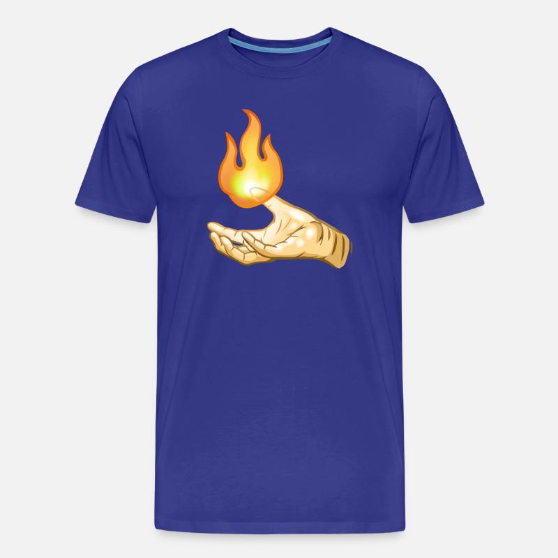 Flamme über der Hand - Männer Premium Bio T-Shirt - Königsblau