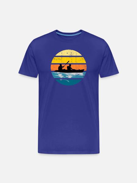 Kayak Duo Sunset Silhouette Circle - Men's Premium Organic T-Shirt - royal blue