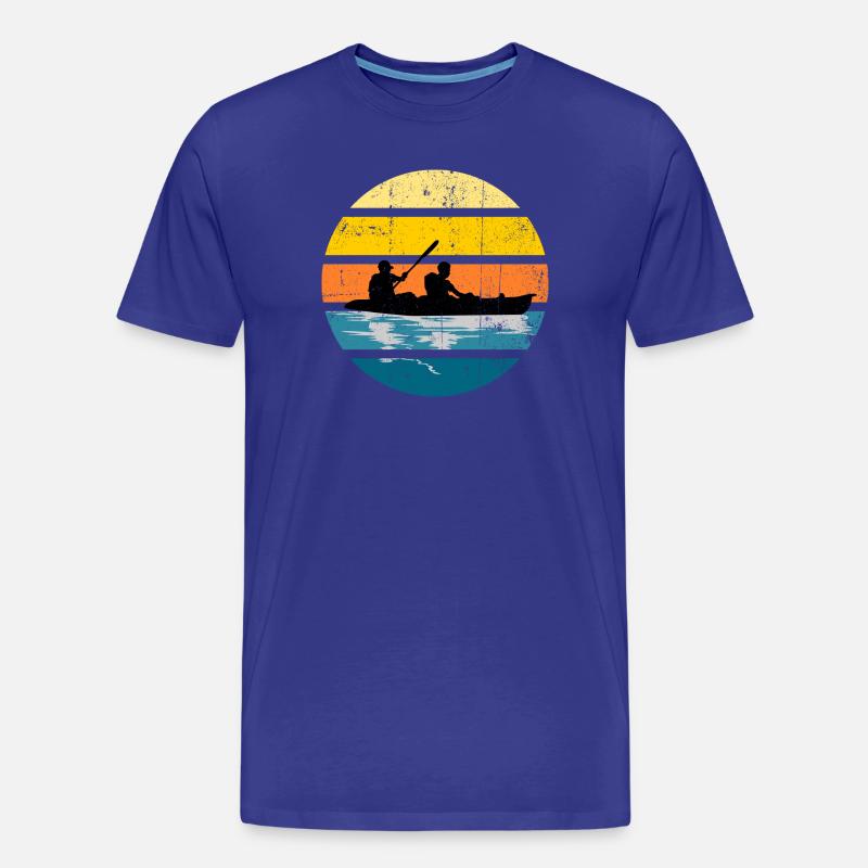 Kayak Duo Sunset Silhouette Circle - Männer Premium Bio T-Shirt - Königsblau