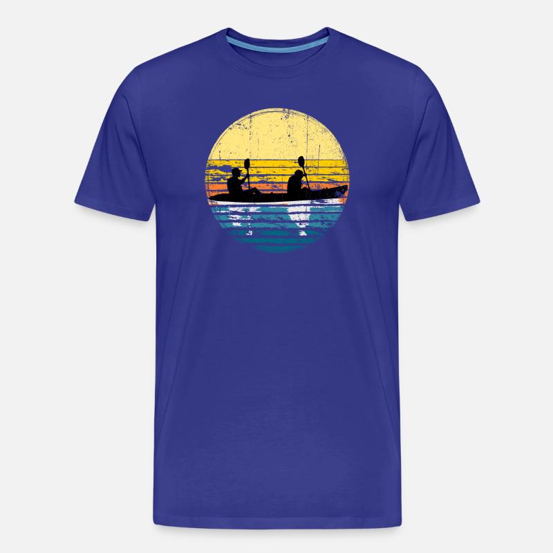 Sunset Kayak Silhouette Circle - Männer Premium Bio T-Shirt - Königsblau