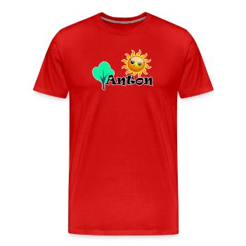 Anton - Männer Premium Bio T-Shirt - Rot - Vorne - Damien (186cm)