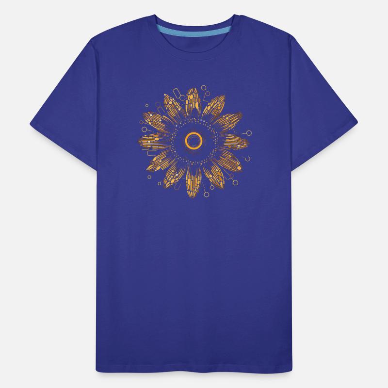 Boho Sunflower Mandala Pattern Men's Premium Organic T-Shirt