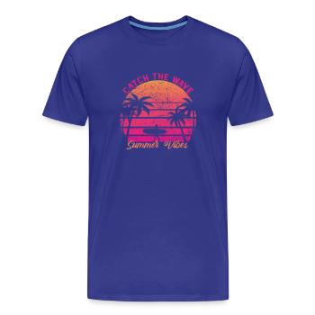 Catch the Wave - Männer Premium Bio T-Shirt - Königsblau - Vorne - Damien (186cm)