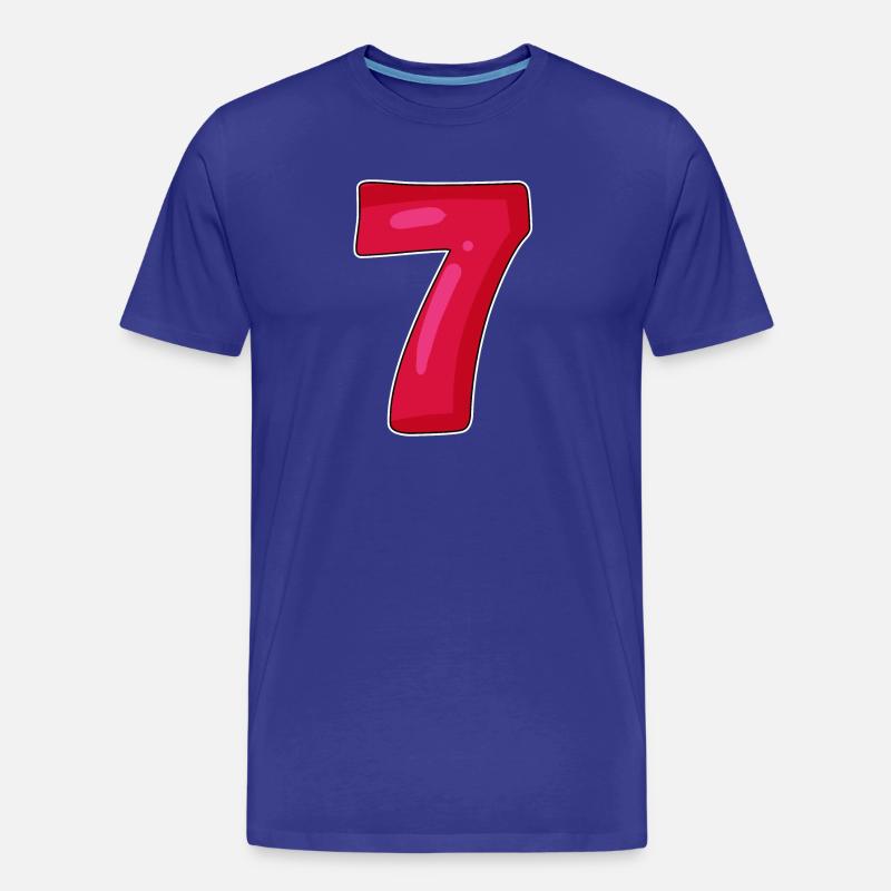 7 rot - Männer Premium Bio T-Shirt - Königsblau