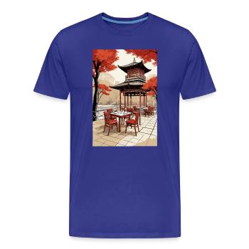 Asian Coffee - Men's Premium Organic T-Shirt - royal blue - Front - Damien (186cm)