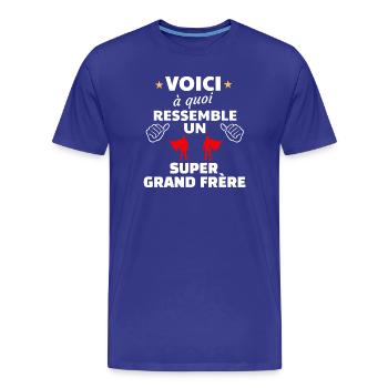 Frère Super Héros Inspirant - T-shirt bio Premium Homme - bleu roi - Devant - Damien (186cm)