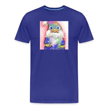 Bunter Weihnachtsmann mit Farbverlauf - Männer Premium Bio T-Shirt - Königsblau - Vorne - Damien (186cm)
