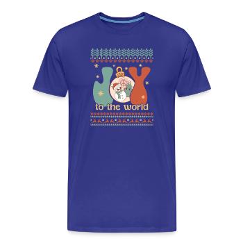 Ugly Christmas Sweater - Men's Premium Organic T-Shirt - royal blue - Front - Damien (186cm)