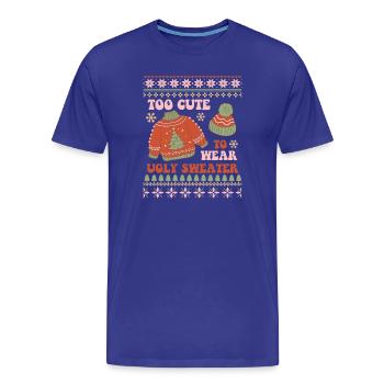 Ugly Christmas Sweater - Men's Premium Organic T-Shirt - royal blue - Front - Damien (186cm)