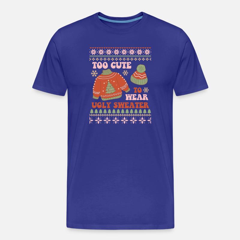 Pull de Noël moche - T-shirt bio Premium Homme - bleu roi