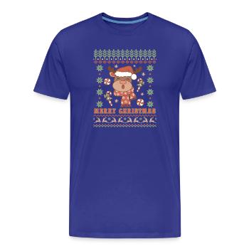 Ugly Christmas Sweater - Men's Premium Organic T-Shirt - royal blue - Front - Damien (186cm)