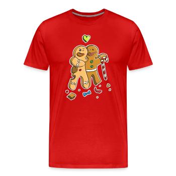 Gingerbread Man/ Figurines Friendship & Quarrel - Men's Premium Organic T-Shirt - red - Front - Damien (186cm)
