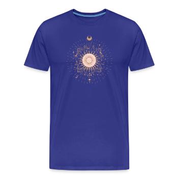Rayonnement du Mandala du Soleil - T-shirt bio Premium Homme - bleu roi - Devant - Damien (186cm)