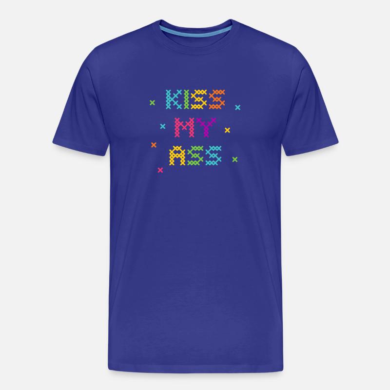 Regenbogen Kreuzstich Wort Kunst Design - Männer Premium Bio T-Shirt - Königsblau