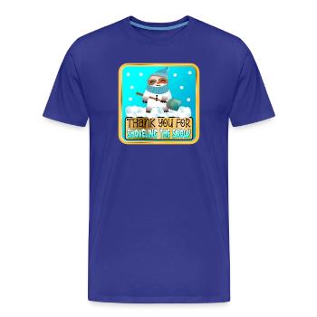 PELLETER LA NEIGE - MERCI PARESSEUX - T-shirt bio Premium Homme - bleu roi - Devant - Damien (186cm)