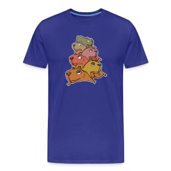 Capybara Tas de Capybara - T-shirt bio Premium Homme - bleu roi - Devant - Damien (186cm)