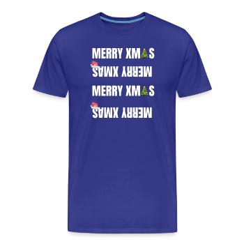 Merry Xmas Christmas Outfit Hohoho Winter - Men's Premium Organic T-Shirt - royal blue - Front - Damien (186cm)