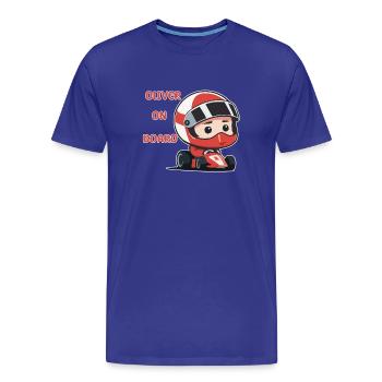 Oliver on board - Männer Premium Bio T-Shirt - Königsblau - Vorne - Damien (186cm)
