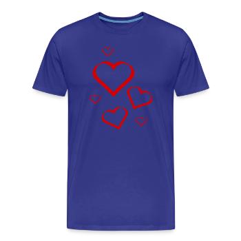 coeur rouge coeur rouge coeur rouge cadeau - T-shirt bio Premium Homme - bleu roi - Devant - Damien (186cm)