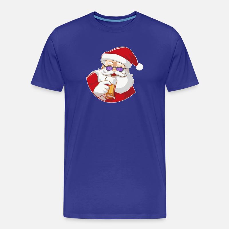 Weihnachtsmann mit Bier und Sonnenbrille - Männer Premium Bio T-Shirt - Königsblau