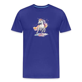 tanzendes Einhorn - Männer Premium Bio T-Shirt - Königsblau - Vorne - Damien (186cm)