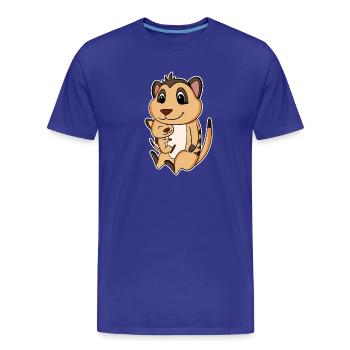 Meerkat Family - Meerkat with baby - Men's Premium Organic T-Shirt - royal blue - Front - Damien (186cm)