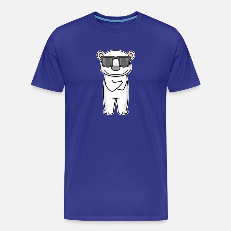 Eisbär mit Brille - Männer Premium Bio T-Shirt - Königsblau