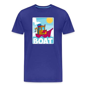 Buntes Bild eines lustigen Schleppers - Männer Premium Bio T-Shirt - Königsblau - Vorne - Damien (186cm)