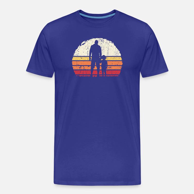 Sunset Bond: Vater und Kind - Männer Premium Bio T-Shirt - Königsblau