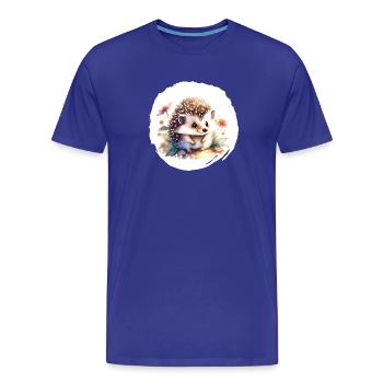 Igel Aquarell - Männer Premium Bio T-Shirt - Königsblau - Vorne - Damien (186cm)