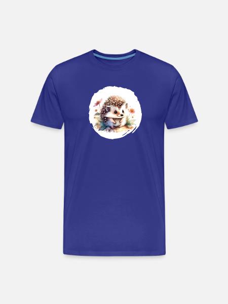 Hérisson aquarelle - T-shirt bio Premium Homme - bleu roi
