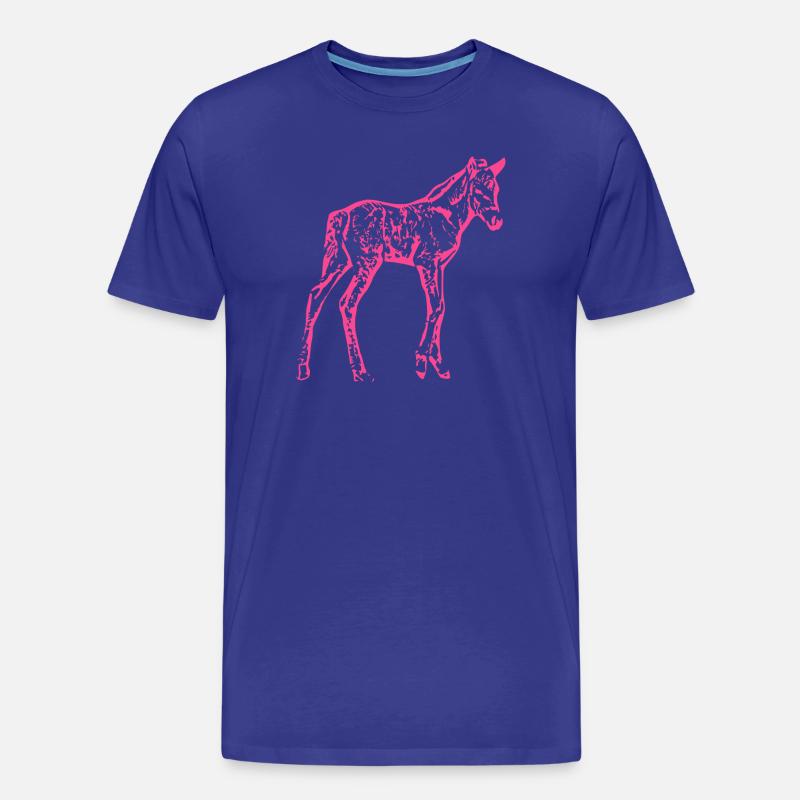 Pferd rosa pink - Männer Premium Bio T-Shirt - Königsblau