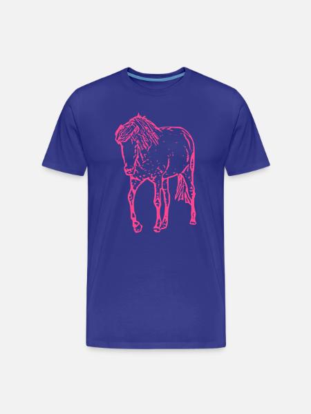 Cheval rose rose - T-shirt bio Premium Homme - bleu roi