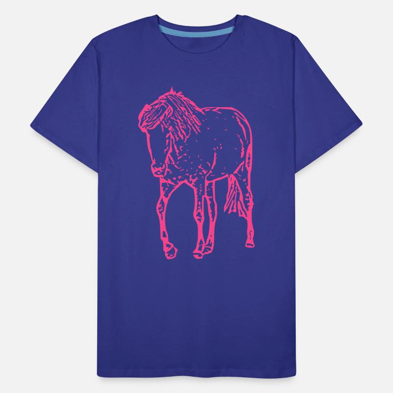 Cheval rose rose T-shirt bio Premium Homme