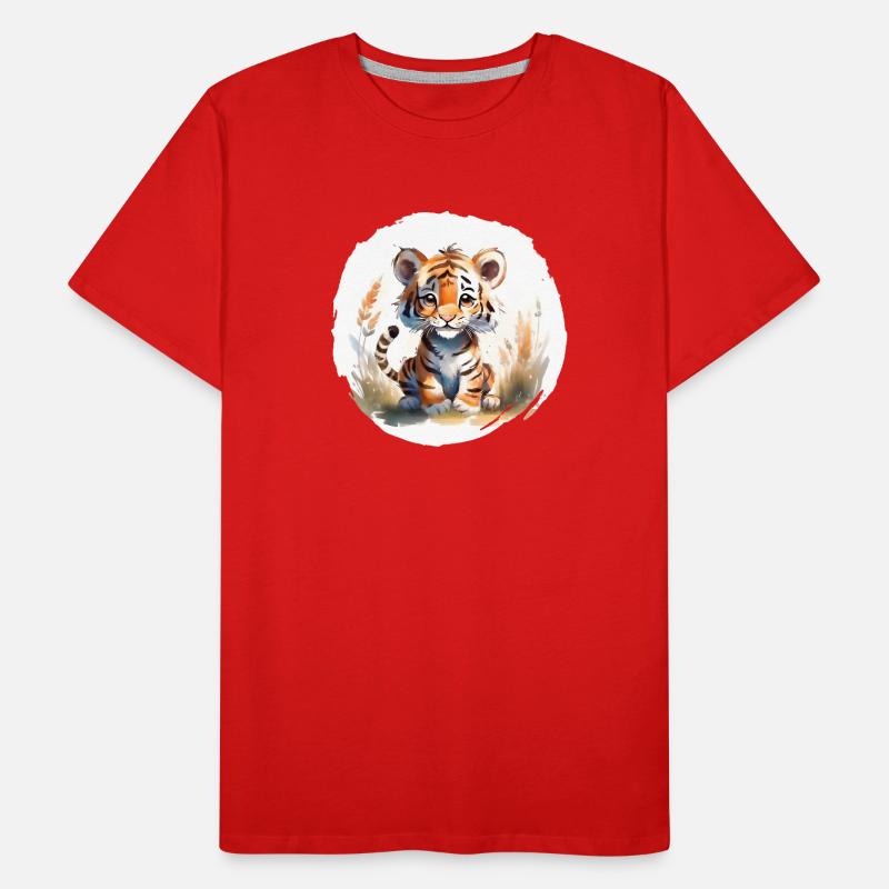 Tiger Aquarell Männer Premium Bio T-Shirt