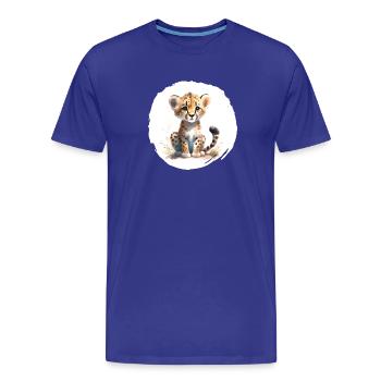 Aquarell Gepard - Männer Premium Bio T-Shirt - Königsblau - Vorne - Damien (186cm)