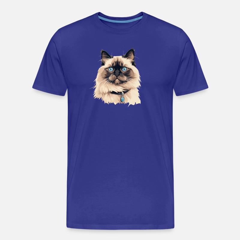 Katze Kopf Ragdoll - Männer Premium Bio T-Shirt - Königsblau