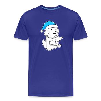 Pyrenean Mountain Dog Sleeping Fatigue Dog - Men's Premium Organic T-Shirt - royal blue - Front - Damien (186cm)