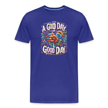 It's a Good Day for a Good Day - Blumen Edition - Men's Premium Organic T-Shirt - royal blue - Front - Damien (186cm)