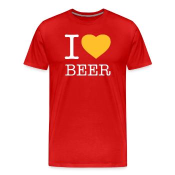 I LOVE BEER Bier - Männer Premium Bio T-Shirt - Rot - Vorne - Damien (186cm)