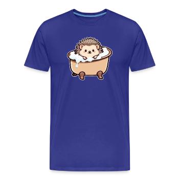 Hérisson mignon dans la baignoire - T-shirt bio Premium Homme - bleu roi - Devant - Damien (186cm)