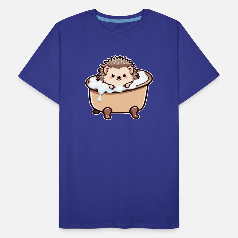 Hérisson mignon dans la baignoire T-shirt bio Premium Homme