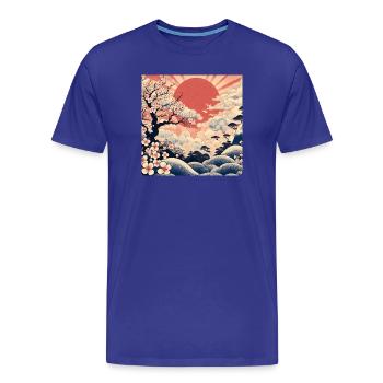 Sonnenaufgang Ukiyo-e-Stil - Männer Premium Bio T-Shirt - Königsblau - Vorne - Damien (186cm)