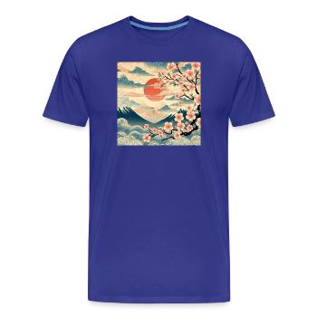 Sonnenaufgang im Ukiyo-e-Stil II - Männer Premium Bio T-Shirt - Königsblau - Vorne - Damien (186cm)