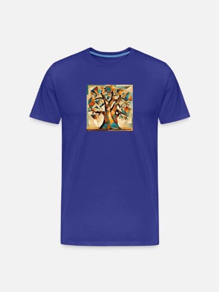 Autumn tree in geometry - Men's Premium Organic T-Shirt - royal blue
