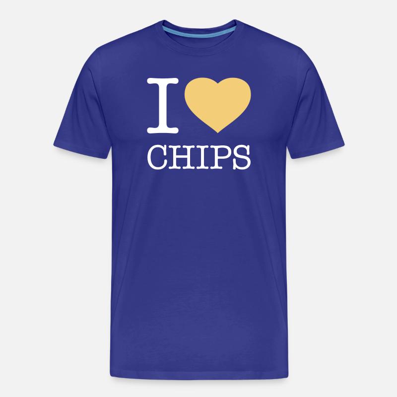 I LOVE CHIPS - Männer Premium Bio T-Shirt - Königsblau