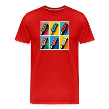 Eis am Stil Popsicle Pop Art II - Männer Premium Bio T-Shirt - Rot - Vorne - Damien (186cm)