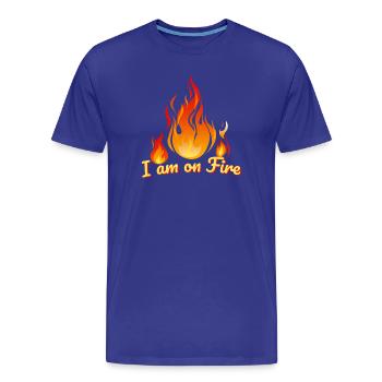 i am on fire feuer heiß spruch humor feuerwehr hot - Männer Premium Bio T-Shirt - Königsblau - Vorne - Damien (186cm)