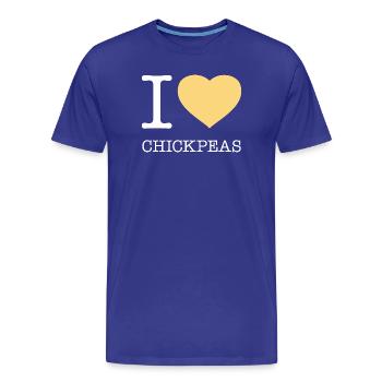J’ADORE LES POIS CHICHES - T-shirt bio Premium Homme - bleu roi - Devant - Damien (186cm)