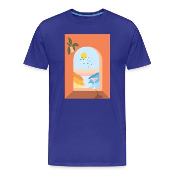 View from the window on holiday - Men's Premium Organic T-Shirt - royal blue - Front - Damien (186cm)